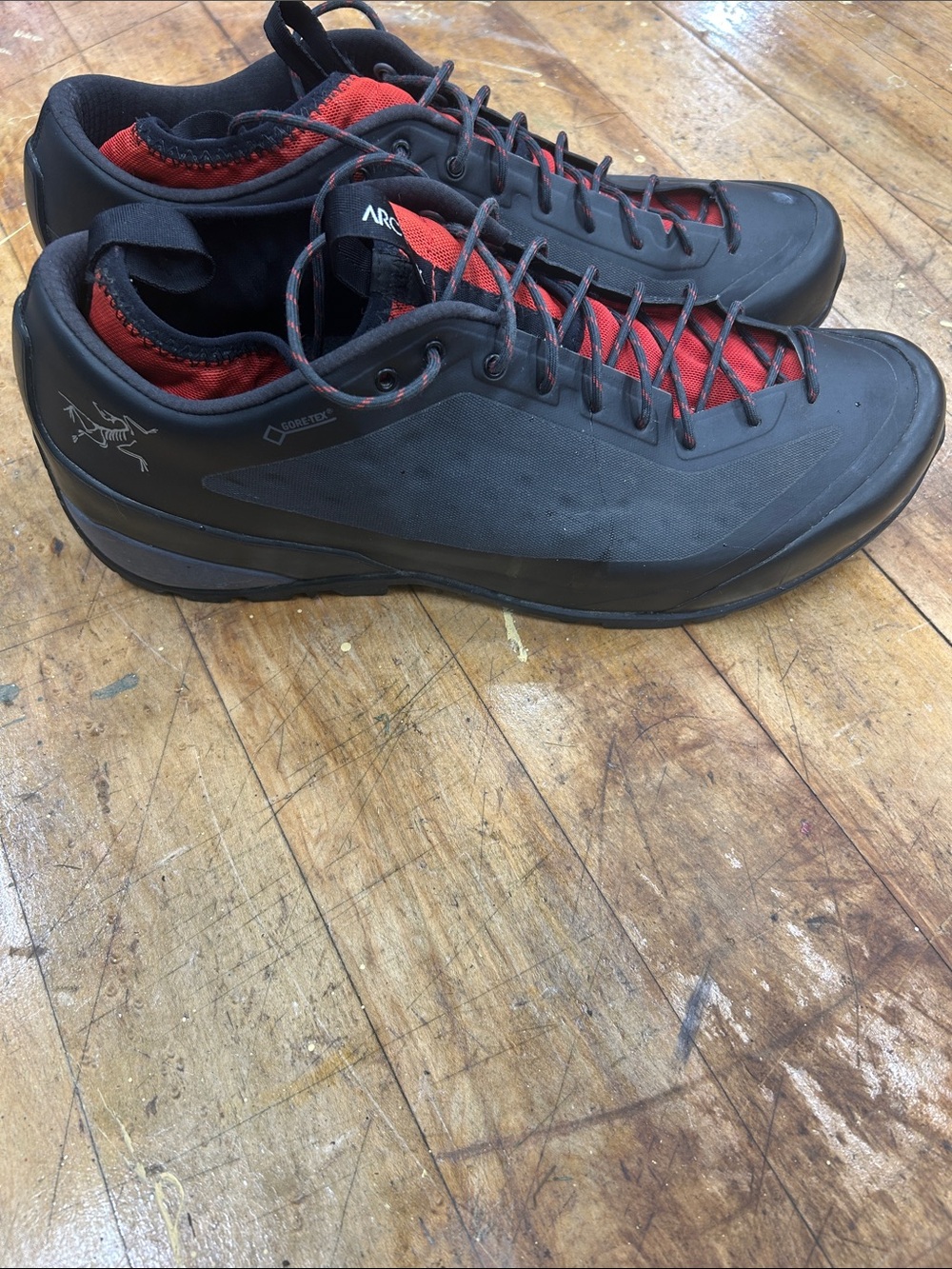 Arc'teryx Men's Black and Red Approach Shoes